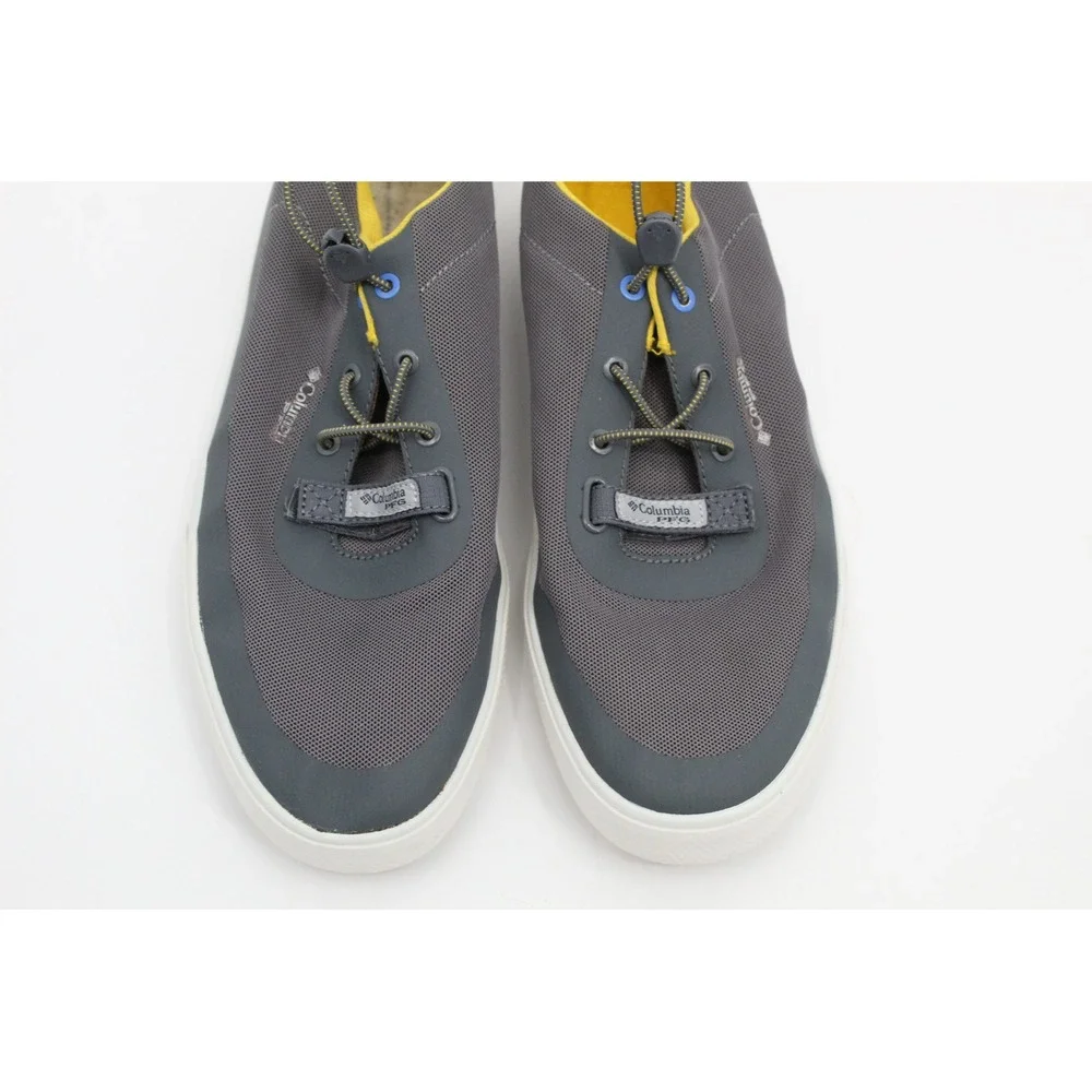 Columbia PFG Blood n Guts Men Grey Yellow Mesh Boat Shoes Sneakers Fishing NWOT